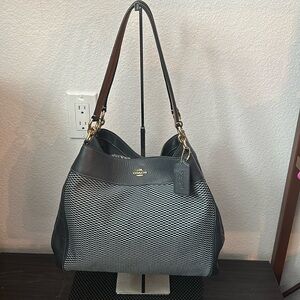 Coach Lexy Shoulder Bag Legacy Jacquard Beechwood